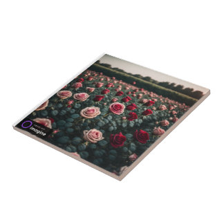 Azulejo de cerámica flores rosas fliese