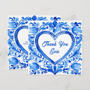 💙Azulejo Heart Dankeschön-Kachel Dankeskarte