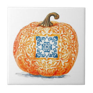 Azulejo-Kürbis orange Mosaik Vintage-Großmenge Fliese