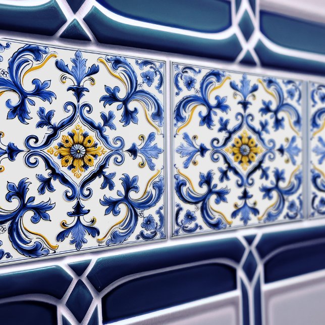 Azulejo Lisbon Patterned Talavera Ceramic Design Fliese (Von Creator hochgeladen)
