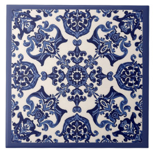 Azulejo Mittelmeer Blau Weiß Fliese