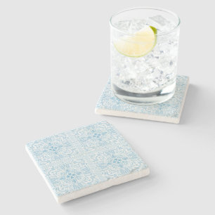Azulejo Pastel Blue Portugal Souvenir Steinuntersetzer