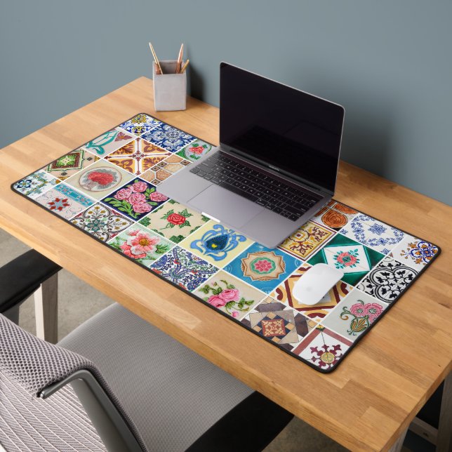 Azulejo Peranakan Wall Mural Decorative Tiles Schreibtischunterlage (Büro 2)