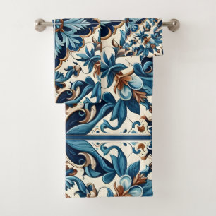 Azulejo Porcelain Carrelage bleu Motif méditerrané