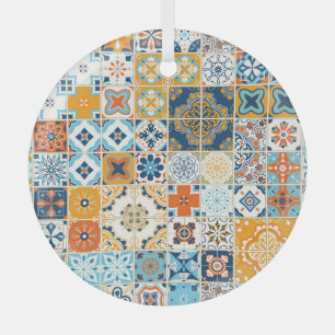Azulejo Portugiesisch Tiles: Multicolor Vintag Ornament Aus Glas