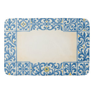 Azulejo Portugiesisches Wasserfarben-Design für Br Badematte