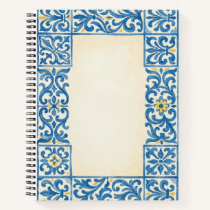 Azulejo Portugiesisches Wasserfarben-Design für Sc Notizbuch