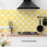 Azulejo Portuguese Mediterranean Yellow White 1 Fliese<br><div class="desc">Bring a touch of the warm and sunny Mediterranean into your home with our stylish Portuguese ceramic tile! Featuring a stunning warm yellow pattern on a crisp white background, this tile is the perfect addition to any interior design or backsplash in need of a sunny and optimistic feel. Its unique...</div>