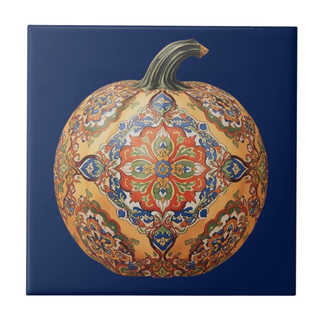 Azulejo pumpkin orange mosaic vintage bulk fliese (Vorderseite)