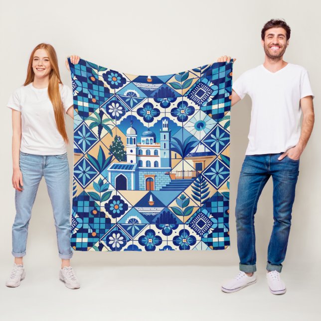 Azulejo Tiles Pattern Fleecedecke (Beispiel)