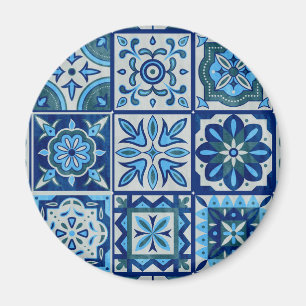Azulejos Blau Portugal Muster Magnet