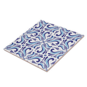 Azulejos Blaues Blumenmuster Fliese