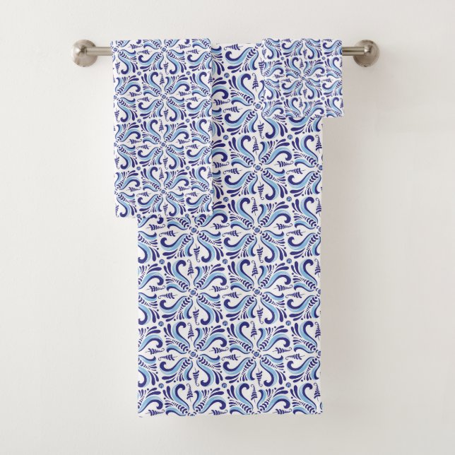 Azulejos Blumenmuster Badhandtuch Set (Insitu)