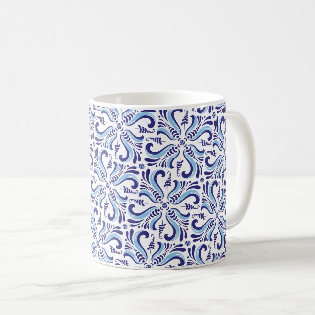 Azulejos Blumenmuster Kaffeetasse (VorderseiteRechts)