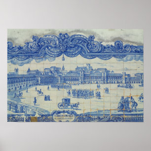 Azulejos Fliesen, die das Praca darstellen, tun Poster