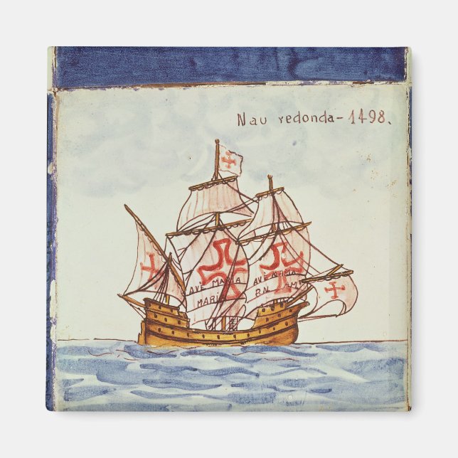 Azulejos-Fliesen, die ein Schiff darstellen, aus S Magnet (Vorne)