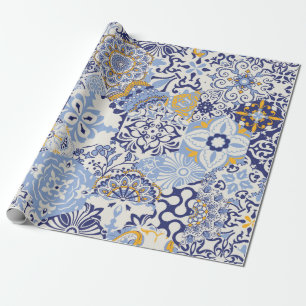Azulejos Fliesen Fliesen Fliesen Fliesen. Nahtlose Geschenkpapier