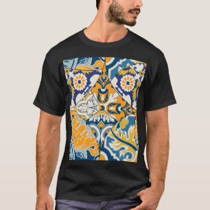 Azulejos Fliesen Patchwork Vintage Tapete T-Shirt