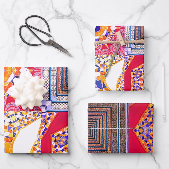 Azulejos Geometric Tiles mit einer CG-Drehung Geschenkpapier Set (Vorderseite)