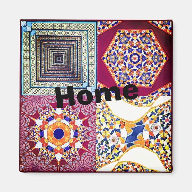 Azulejos Geometric Tiles mit einer CG-Drehung Magnet (Vorne)