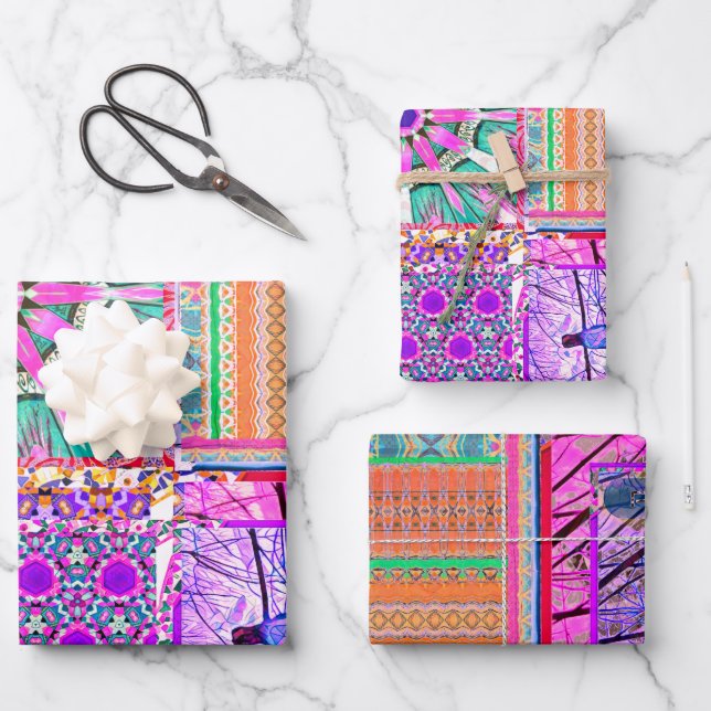 Azulejos Geometric Tiles with Bird of Peace Geschenkpapier Set (Vorderseite)