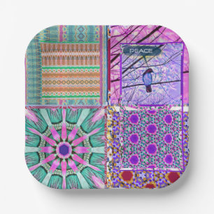 Azulejos Geometric Tiles with Bird of Peace Pappteller