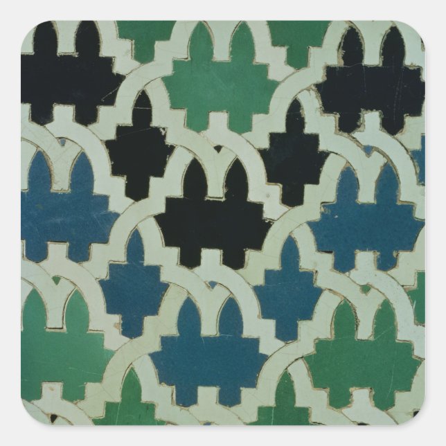 Azulejos Kacheln aus dem Thron der Sultane Quadratischer Aufkleber (Vorderseite)