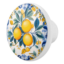 💙 💛 Azulejos Lemon Scroll Keramikknauf