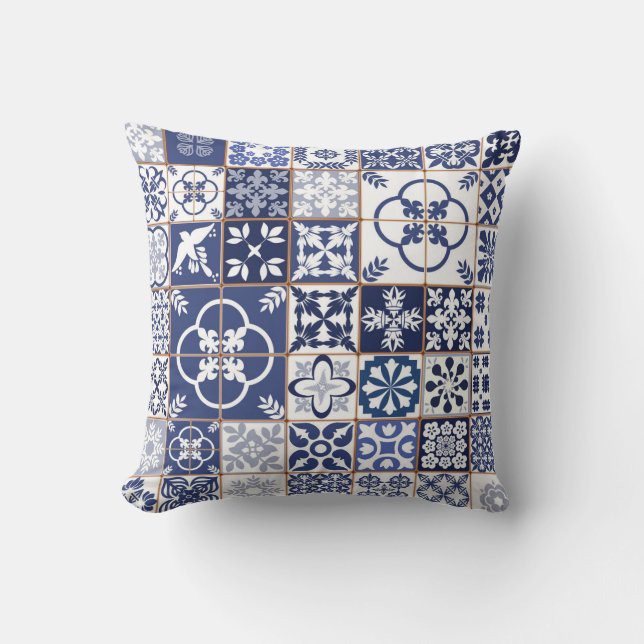 Azulejos Muster-Kissen Kissen (Vorderseite)