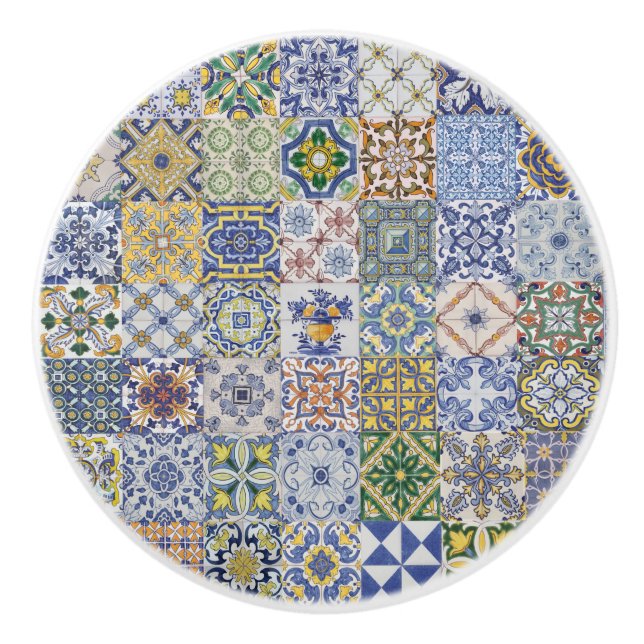 Azulejos Patchwork Keramikknauf (Vorderseite)
