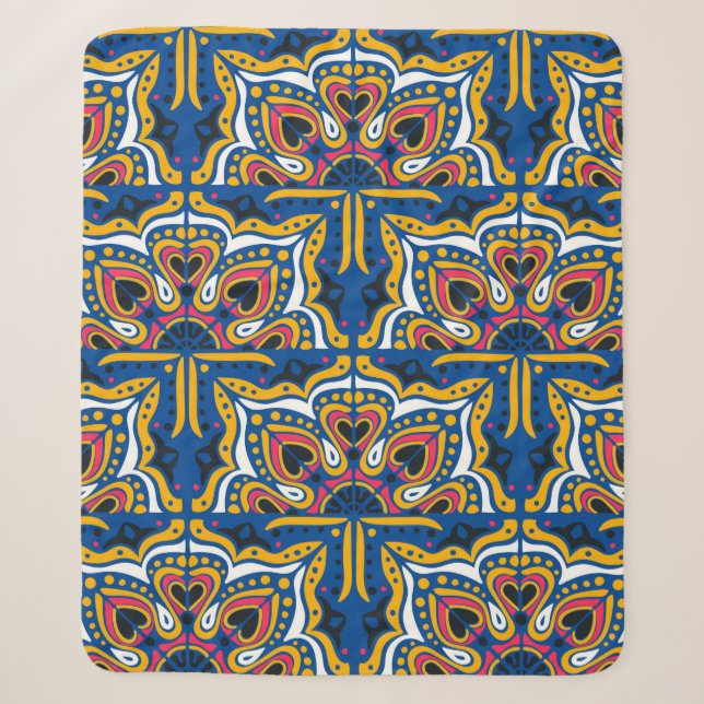 Azulejos portugal nahtlose Muster Sherpadecke (Vorderseite)