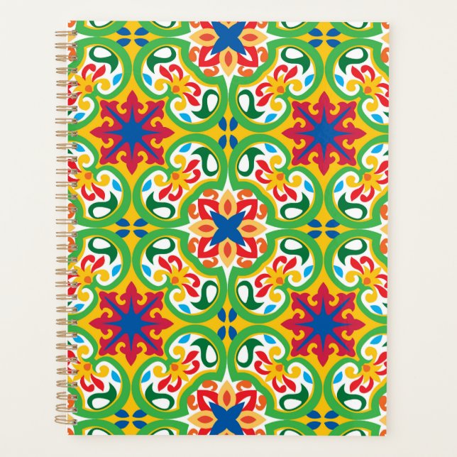 💛 🧡 💚 Azulejos, sehr dekoratives Muster, Planer (Vorderseite)