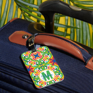 💛🧡💚 Azulejos, sehr dekoratives Muster, Reisege Gepäckanhänger