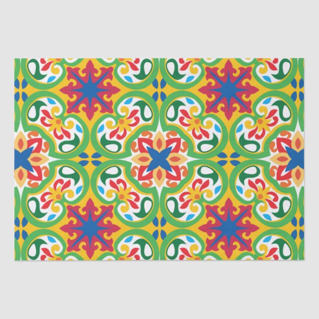 💛 🧡 💚 Azulejos, sehr dekoratives Muster, Seidenpapier (Vorderseite)