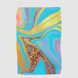 Azur-Gold-Fluss Golfhandtuch
