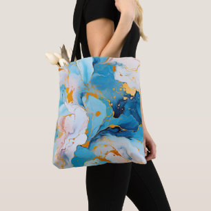 Azur Marmor mit goldenen Sprenkeln Tasche