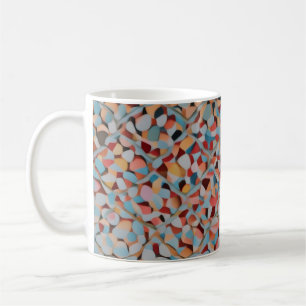 Azur-Mosaik-Fluss Abstract Texturiertes Muster Kaffeetasse