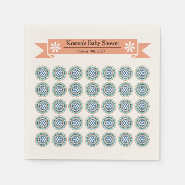 Azura Crest Baby Shower Paper Napkins Serviette (Vorderseite)