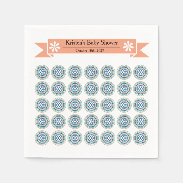Azura Crest Baby Shower Paper Napkins with Designs Serviette (Vorderseite)