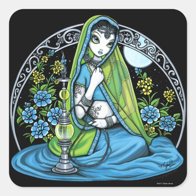 "Azura Hindi Blume Hookah Princess Fee Stickers (Vorderseite)