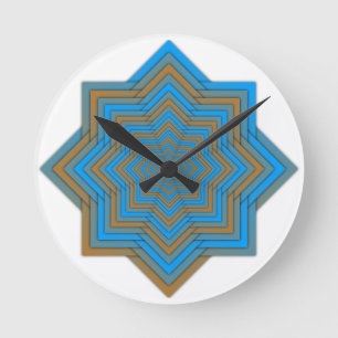 Azurblau und Emberstern Runde Wanduhr
