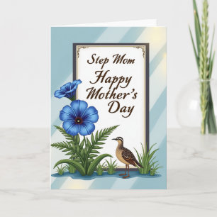 Azurblaue Blüten Stiefmutter Karte