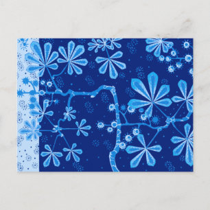 Azurblaue Frostblumen-Postkarte Postkarte