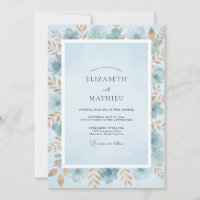 Azurblaue Goldbemalte Hochzeit