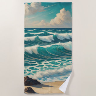 Azurblaue Kammflut Strandtuch