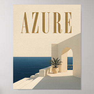 Azurblaue Luxus-Ozean-Redaktionsgrafik Poster