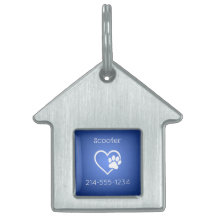 Azurblaue personalisierte Hundemarke mit Namen und