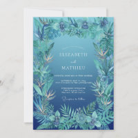 Azurblaue Tropische Palmen-Eukalyptus-Hochzeit