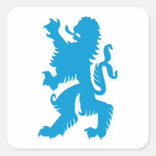 Azurblauer Bayerischer Löwe Quadratischer Aufkleber