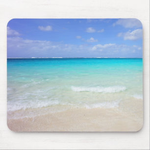 Azurblauer blauer karibischer tropischer Strand Mousepad